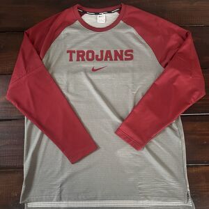 Nike USC Trojans Team Issue Baseball Therma Sphere Long Sleeve Shirt